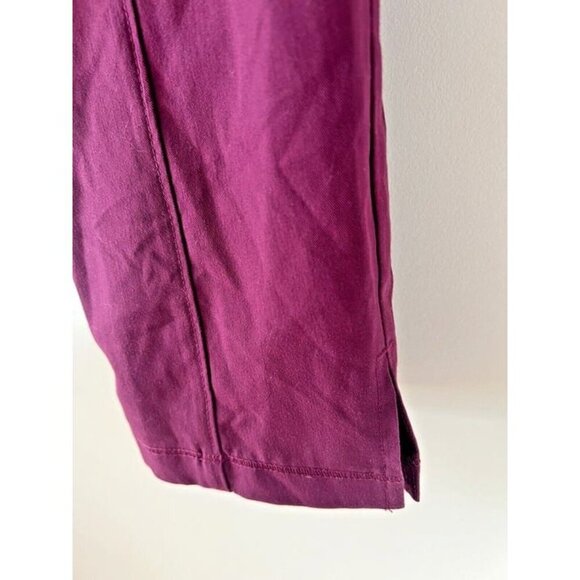 Women Greys Anatomy Barco Spandex Stretch 5 Pocket Drawstring Wine Scrub Pant L - Picture 4 of 7